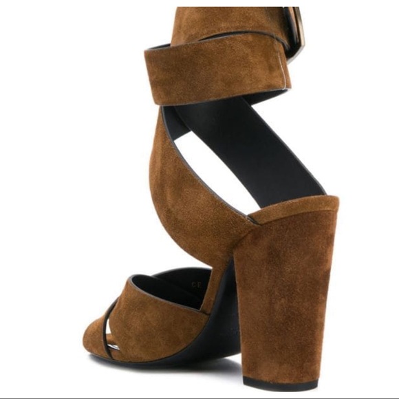 Saint Laurent Suede Crossover Strap Sandals 34 44 - Picture 4 of 8